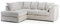 CHICAGO JUMBO CORD CORNER SOFA 5 COLOURS - LEFT/RIGHT HAND (Cream Jumbo Cord, Left Hand Corner Sofa)