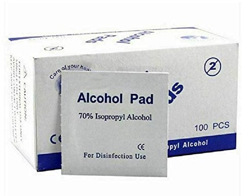 YNR 70% Alcohol Pre-Injection Isopropyl Wipes - Individually Wrapped First Aid Skin Cleaning Easy-Tear Sachet Wipes (200PCS)