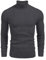 COOFANDY Mens Roll Neck Jumpers Casual Winter Warm Long Sleeve Turtleneck Knitted Jumpers Dark Grey XXL