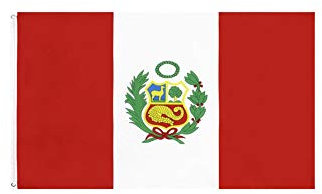 stormflag Peru-Flaggen, 90 x 150 cm, Polyester-Seide, 90 g, mit Ösen und doppelt genäht.