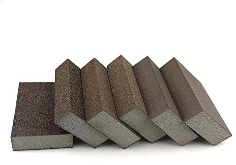 20 pezzi Tampone in schiuma abrasiva con blocco di spugna abrasiva per pareti in legno Pulizia della cucina Levigatura manuale
