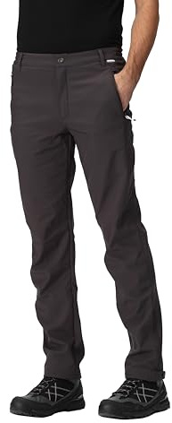Regatta Pantalón de Senderismo Geo II Softshell para Hombre, Impermeable, Cortavientos y con múltiples Bolsillos, Actividades al Aire Libre, Caminatas, Senderismo y Acampada