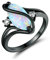 Bontannd Les Femmes Véritables 925 Bague Noir Plaqué Or Marquise Cut Opale De Feu Bijoux SZ 6-10 (8)