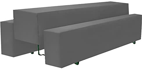 Brandsseller Hussen Set 3-teilig für Bierzeltgarnituren 1 x Tisch ca. 220 x 50 cm - 2 x Bank ca. 220 x 25 cm Anthrazit