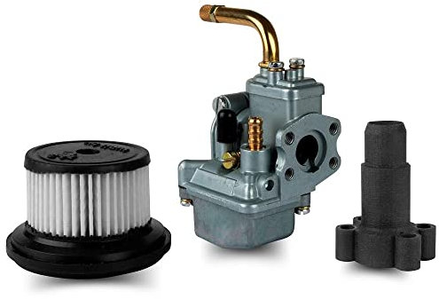 Vergaser 12 mm + runder Luftfilter + Zwischenflansch SET kompatibel mit Hercules Prima 2 3 4 5 GT GX Sachs 504 505 506