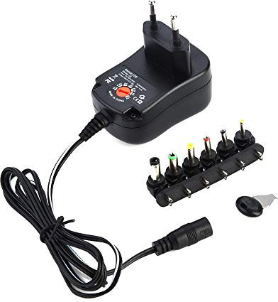 Netzteil, 3V/4,5V/5V/6V/7,5V/9V/12V 1,2A Einstellbares Netzteil 6in1 Spannungsnetzteil 12W mit LED-Anzeige(EU-Stecker)