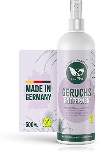 ecoPhil Bio Geruchsentferner | Ideal gegen Hundeurin & Katzenurin| Gegen Gerüche wie Kot -Erbrochenes -Urin -Schweiß -Abfall | Geruchsneutralisierer Wohnung | Vegan & Ökologisch | Tiergeruchsentferner