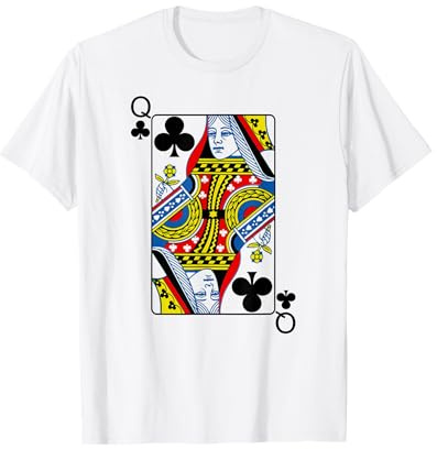 Spielkarte Queen Of Clubs TShirt I Kreuz Dame T-Shirt