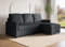 DecoInParis Canapé d'angle réversible Convertible Coffre de Rangement en Tissu Gris Anthracite Adam