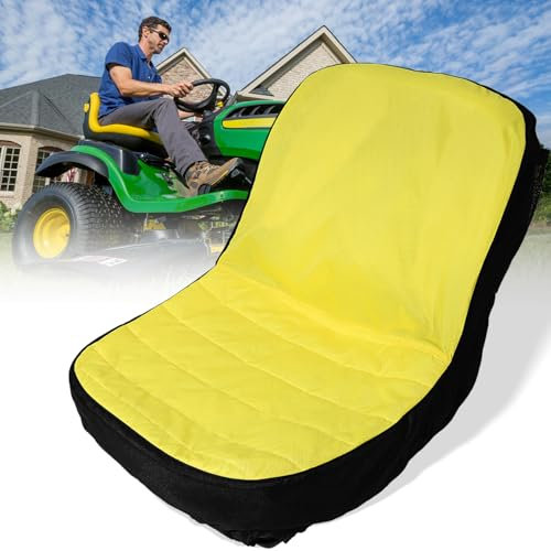 bonbo LP92334 Upgrade Large Seat Cover Riding Mower Cushioned Seat up to 18 High for John Deere Mower & Gator | Oxford 300D Fabric, Comfortable, Convenient Pockets, Vent Hole