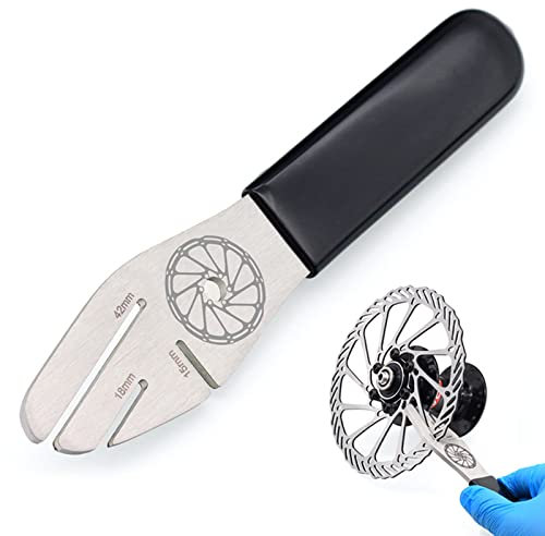 Brateuanoii Fahrrad Bremsscheibe Richtwerkzeug, Scheibenbrems Korrekturschlüssel Richtwerkzeug Bremse, Reparatur von Fahrradbremsscheiben, 3 Rillentiefen(15 mm/18 mm/42 mm)