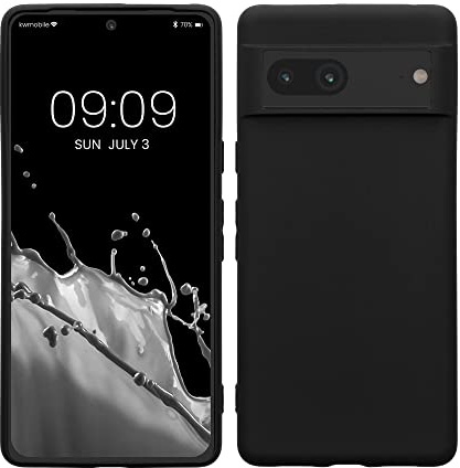 kwmobile Hülle für Google Pixel 7 TPU Case - Handyhülle unterstützt kabelloses Laden, Flexible Schutzhülle, gummiertes Cover in Schwarz