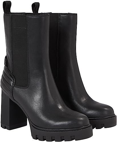 Calvin Klein Piattaforma Chelsea Boot Lth Wn, Stivale Mid Donna, Triplo Nero, 40 EU