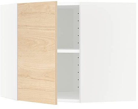 IKEA METOD Eckschrank Hängeschrank mit Einlegeböden, 68x60 cm, Weiß/Askersund Light Ash Effekt