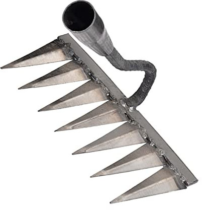 NICERAM Rastrello in Metallo, rastrelli per Prato, rastrelli 4/5/6/7, rastrello a Mano in Acciaio al Carbonio per Giardinaggio, diserbo, defogliazione, Coltivazione
