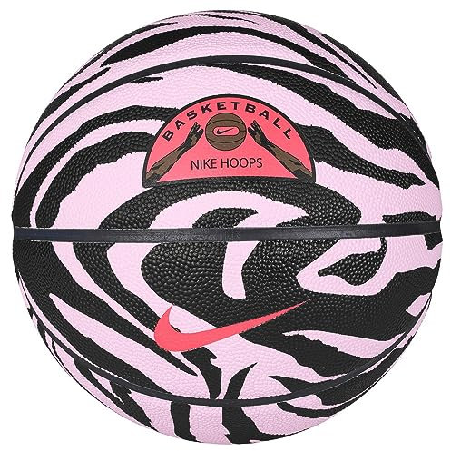 NIKE 8P Backyard Ballon de Basket dégonflé en Caoutchouc et Cuir synthétique Rose/Noir/Obsidienne/Corail de mer, Taille 7, N.100.8259.630.07