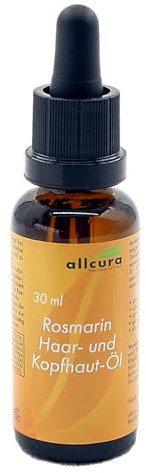 Allcura | Rosmarin Haar- und Kophautöl | Ohne künstliche Öle | Ohne Konservierungsstoffe | Tierversuchsfrei | 30 ml