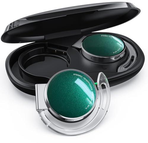 Auriculares supraaurales Bluetooth V5.3, con clip, inalámbricos, con ganchos para los oídos, auriculares deportivos de oreja abierta, Bluetooth con 4 micrófonos, cancelación de ruido, batería de larga