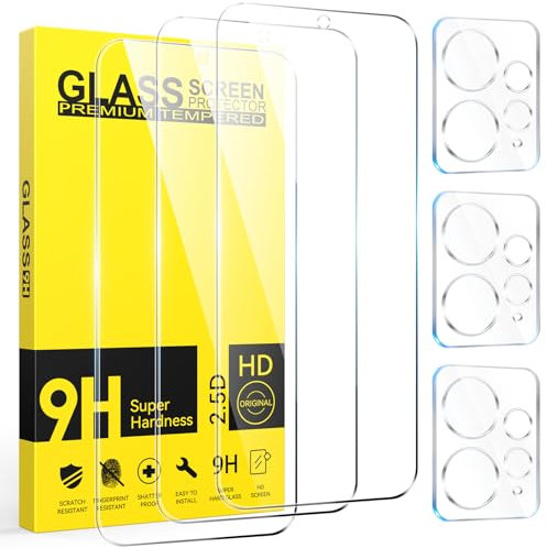 Niphabe 3 Piezas Protector Pantalla Para Xiaomi Redmi Note 12 4G (No para 5G) con 3 Piezas Protector Camara,Dureza 9H,HD Cristal Templado,Antiarañazos,Sin Burbujas,Ultra Transparente