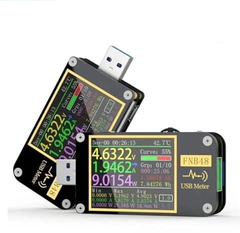 Fnirsi USB Tester Charge Erkennung FNB48S PD Auslöser Voltmeter Stromstärke und Voltmeter USB Tester QC4 + PD3.0 2.0 PPS Test der Kapazität des Protokolls für feste Ladung (FNB48s wo Bluetooth)