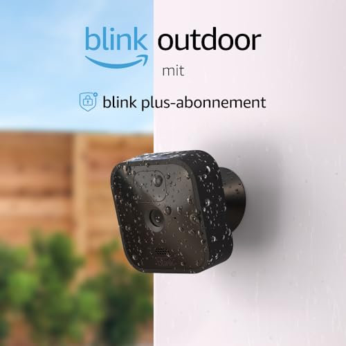 Blink Outdoor + Sync Module 2 und 1 Jahr Abonnement-Gratiszeitraum | Kabellose HD-Überwachungskamera mit zwei Jahren Batterielaufzeit und Bewegungserfassung, Alexa-fähig | System mit 2 Kameras