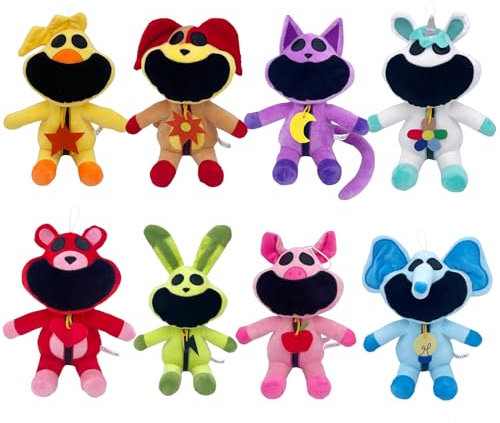 Super JAKES 8pcs Smiling Critters Plush Toy, CatNap Plush Smiling Critters Cartoon Stuff Dolls for Game Fans Favors Preferred Gifts for Kids Toddler Birthday