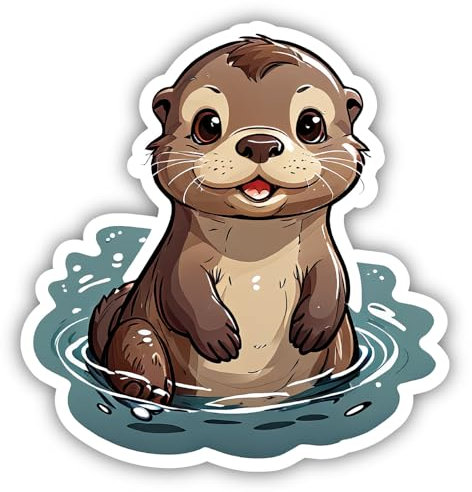 Samunshi® Kleiner Otter Aufkleber Car Decal Sticker für Mofa Fahrrad Roller oder Auto Sticker Fahrrad Mtb Mountainbike Rennrad Comic Cartoon Tier Sticker 15cm Kleiner Otter