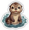 Samunshi® Kleiner Otter Aufkleber Car Decal Sticker für Mofa Fahrrad Roller oder Auto Sticker Fahrrad Mtb Mountainbike Rennrad Comic Cartoon Tier Sticker 15cm Kleiner Otter