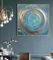 JACBON Peinture à l'huile bleue d'art abstrait nordique sur toile, images murales scandinaves, affiches de salon 80x80 cm sans cadre