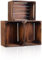 CHICCIE 4 Set Holzkiste im Vintage Look geflammt dunkel 50x40x30cm - Obstkiste