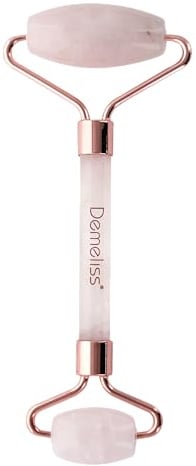 Demeliss Beauty – Roller aus Rosenquarz – Beruhigend – Gesichtsmassage – verbessert das Eindringen von kosmetischen Behandlungen