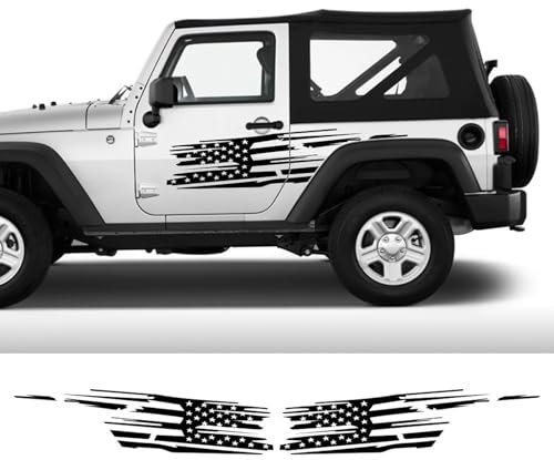 LYABYT Auto Tür Seite Aufkleber Unbegrenzt Sahara Rubicon Auto Graphics DIY USA Flagge Dekor Aufkleber Zubehör, Für Jeep Wrangler JK JL TJ YJ