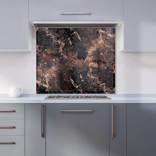 Warren Reed - Designer Premium Copper Quartz Effect Kitchen Splashback 6mm Toughened Glass Kitchen Splashback – Heat Resistant Splashback for Kitchens, Perfect for Cookers and Hobs, Polished Edges