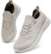 HKR Sneaker Damen Turnschuhe Atmungsaktiv Sportschuhe Laufschuhe Schlupfschuhe Leichte Slip on Sneakers Sommer Schuhe Taupe 37 EU