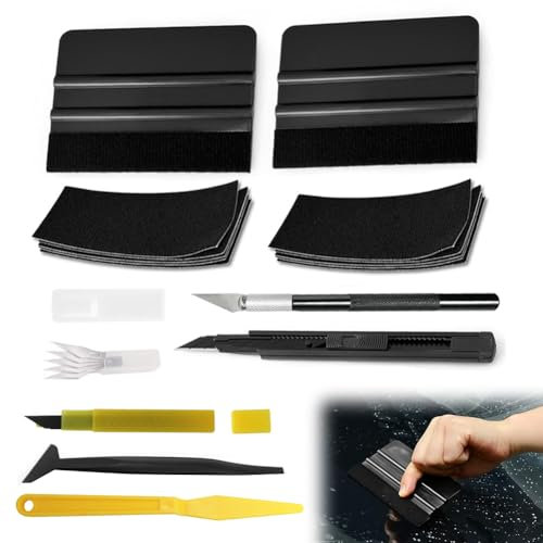 Folierungs Werkzeug Set, Rakel Set für Tönungsfolie Auto, Möbelfolie, Fensterfolie, Küche, Folierungswerkzeug Mit Filzrakel Set,für Autofolie,Folienwerkzeug für Autofolien Tönungsfolie Lackschutzfolie