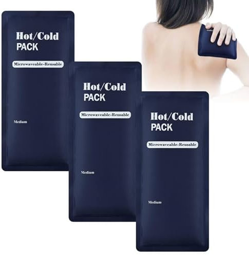 AOOWU Ice Packs for Injuries Reusable, 3PCS Gel Hot & Cold Ice Packs for Joint Pain, Muscle Pain, Hot and Cold Therapy Gel Wrap Support Injury Recovery, Ice Packs for Arms, Shoulders, Knees, Legs Back