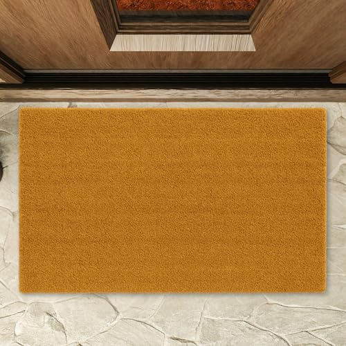TECHZOCO Felpudo de Coco, Alfombra de Entrada de Casa, Felpudo ecológico de Fibra de Coco, Alfombrilla de Entrada, Tapete de Bienvenida, 100% Natural, Naturales sostenibles, 45 x 75 cm, Rectangular