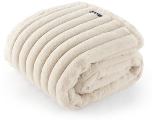 BEDSURE wasserdichte Hundedecke - 63 x 89 cm Hundedecke waschbar für kleine Hunde, Haustier Decke flauschig und weich, Schutzdecke Hundesofa, Katzendecke für Katzen, Decke für Hunde, Creme