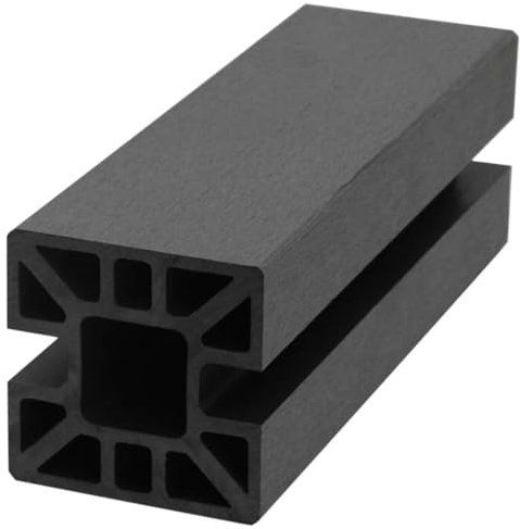 HORI Sichtschutzzaun Pfosten | WPC | Sichtschutz | Gartenzaun | Zaun | Lamellenzaun I Anthrazit I Verbindungspfosten 99,5 cm