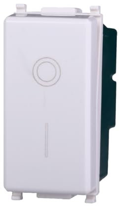 1 MODULO INTERRUTTORE 0-1, BIANCO, COMPATIBILE CON VIMAR PLANA, 2 POSIZIONI, MODULI E FRUTTI 100% COMPATIBILI, MATERIALI DI ALTA QUALITA'