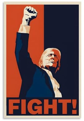 PANTTING Conard Trump Fight Poster Leinwanddruck Poster Wandkunst Bild für Schlafzimmer Wohnzimmer 30 x 45 cm (rahmenloser Stil)