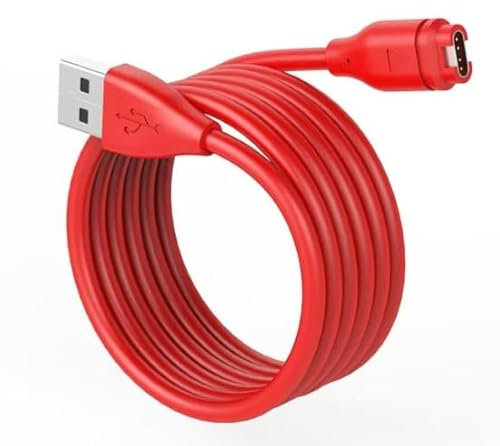 Chargeur Cable Compatible avec Garmin Fenix 7 7S 7X 6 6S 6X Pro, 5 5S 5X Plus, Venu/Venu 2/Venu 2S/Venu SQ 2/VenuSQ/Vivoactive 3, Câble de Charge Garmin de 1 mètre(Rouge)