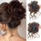SSKHE 2pcs Postizos Clips de Extensión de Cola de Ponytail de Color Marrón Claro Maruko, Pinzas de Pelo Ondulado, Accesorios para el Cabello Elegantes para Mujeres