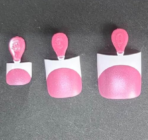 Short Toe Nail Tips White French Tip ROSE PINK Press on with Moon Curve,Soft Gel False Nail Kit,Thick Sharp Square Toenail Extension,Need Builder Gel Top Coat,No Glue Included x15 Sizes 240 pcs