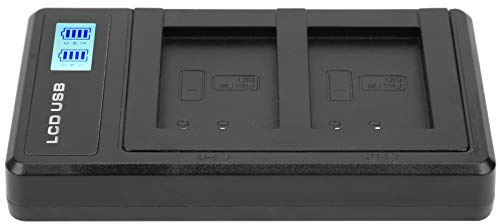 BAFOVY Cargador de Batería Portátil para Cámara para NP-BX1, Cargador Doble de Plástico con Pantalla LCD, Carga Dos Baterías para Viajes y Uso en Exteriores