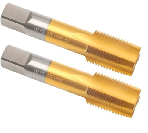 Besttoolifes 2 Stück Pedalgewindebohrer Set für Zoll rechts plus links 9/1620 Kurbel im Gerät Hartstahl Hand zum Gewindeschneiden oder Reinigen beschädigter Pedalgewinde Reparatur Aluminium