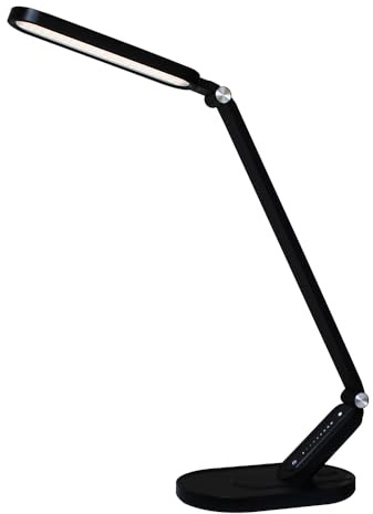 NCC-Licht LED Schreibtischlampe Schwarz 50cm, dimmbare Tischleuchte mit Touchsteuerung und USB-Ladeanschluss Schwenkbar