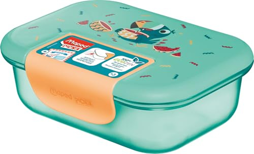 Maped PICNIK MINIZ Lunch-Box für Kinder, 900 ml, Tukan – Brotdose aus Ecozen, auslaufsicher, leicht zu öffnen, ideal für Kindergarten & Schule ab 3 Jahren