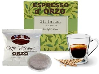 Caffè Vulcanus Espresso d'Orzo, 50 Cialde in Filtro Carta ESE 44. Naturalmente privo di Caffeina e di Zuccheri