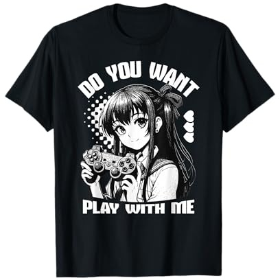 Anime Gamer Girl Willst du mit Mir Spielen Kawaii T-Shirt